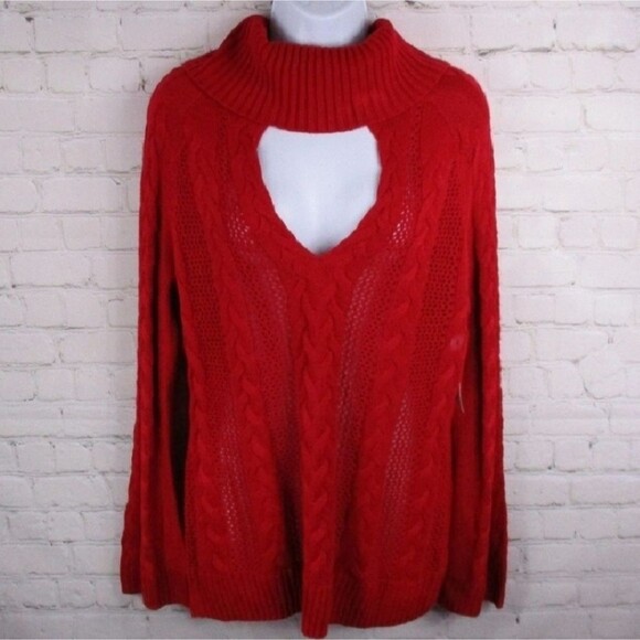 NWT New York & Company Cowl Neck Key Hole Sweater - Picture 1 of 4